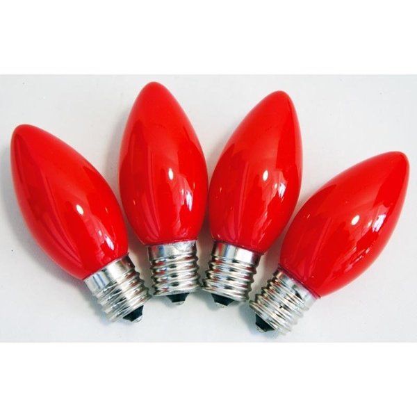 Celebrations Incandescent C7 Red 4 ct Replacement Christmas Light Bulbs BU4C7ORDA